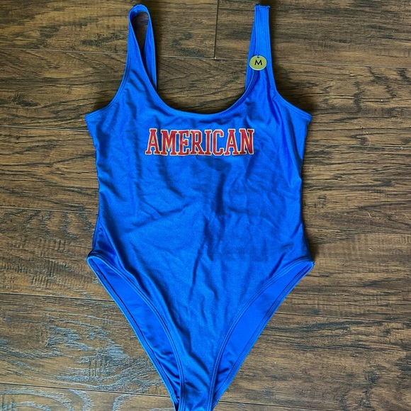 Blue “American” One Piece Swimsuit - Picture 1 of 5